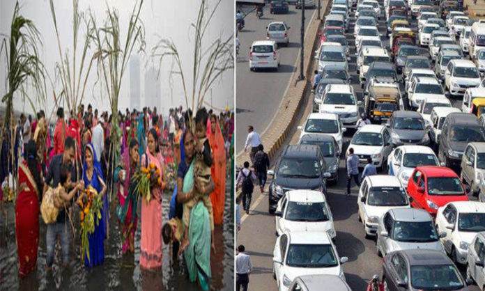 Traffic woes in city due to Chhath celebrations