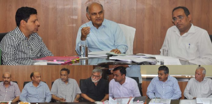 Advisor KK Sharma reviews progress of work on projects under execution in Jammu