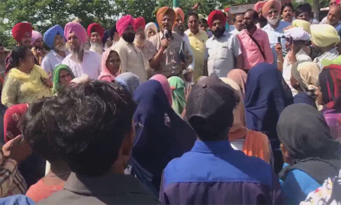 Employees hold a protest outside the ISBT, Sector 43, on Friday