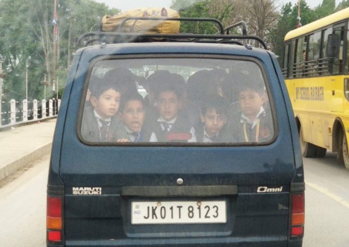 Overloaded school van