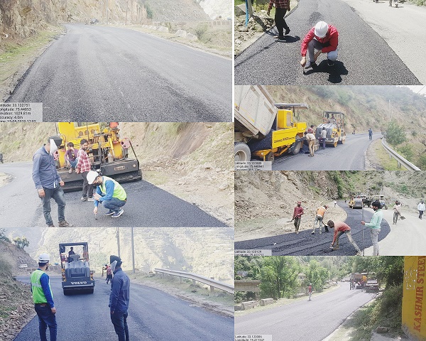 Blacktopping work on Assar-Thathri National Highway stretch in full swing at Doda